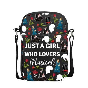 Imagem de UJIMS Bolsa tiracolo Phantom Musical Merchandise Opera Phantom Drama Máscara Fantasma Fãs Musicais Presente Amante Musical Presente, Bolsa Phantommaskbag