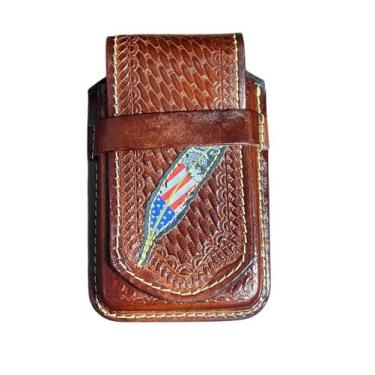 Imagem de Capinha capa de celular estampada couro legitimo estilo country - west