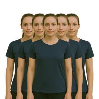 Imagem de Kit 5 Camisetas Feminina Básica Dry Fit Lisa Tradicional - ALLMATEC, A