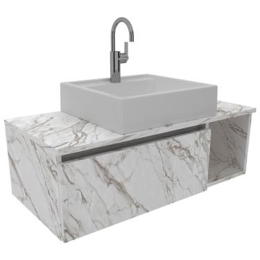 Imagem de Gabinete Com Cuba Para Banheiro Bn3600x01 Marmore Branco