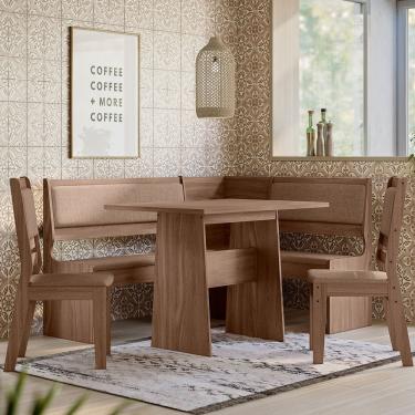 Imagem de Conjunto Sala De Jantar Canto Alemão Afrodite Amêndoa 07C