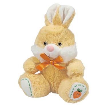 Imagem de Coelho De Pelúcia Com Lacinho Cenoura No Pé 23cms (Marrom)