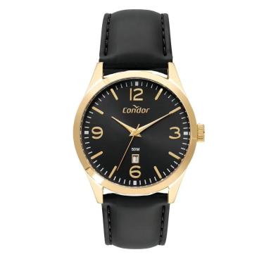 Imagem de Relógio Condor Masculino Dourado com Correia Preta - CO2115MXZ/5P-Masculino