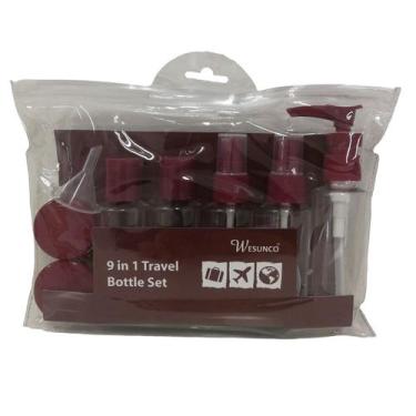 Imagem de Kit de Frascos para Viagem 9 Peças Porta Shampoo Creme - Dy Multi Shop