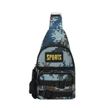 Imagem de CIADAZ Bolsa de peito camuflada de grande capacidade Bolsa crossbody com vários bolsos para acampamento ao ar livre e caminhadas