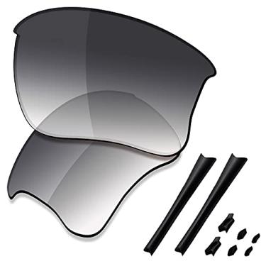 Imagem de SAUCER Lentes de reposição premium e kits de borracha para Oakley Flak Jacket XLJ | Flak Jacket XLJ Low Bridge Fit Óculos de sol de alta defesa - Cinza gradiente polarizado