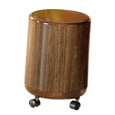 Imagem de WeiLaiKeQi Lixeira de cozinha com tampa, redonda, 12L, grande capacidade, balde de lixo para quarto, cozinha, banheiro, escritório, com Rodas