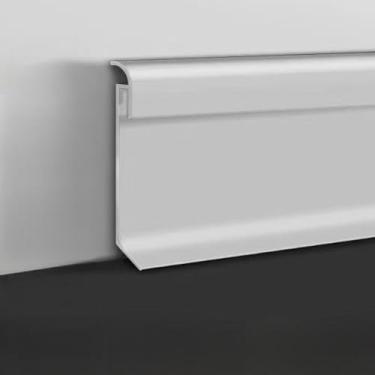 Imagem de 22 peças de acabamento de rodapé de metal de alumínio LED, prata fosca 60 mm x 2500 mm, 6 cm x 8,2 m, total de 55 metros, luz LED de alumínio para parede, acabamento de rodapé, luz de montagem em