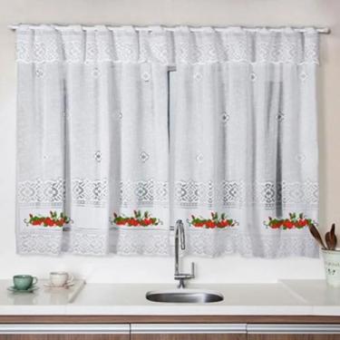 Imagem de Cortina Cozinha Renda 2,80 larg X 1,50m Alt Renda Diversas - Interlar,