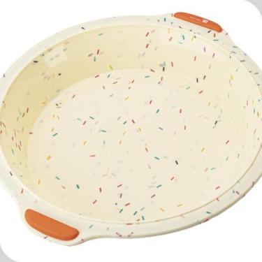 Imagem de Forma redonda hércules 27cm com cabo silicone laranja - Hercules