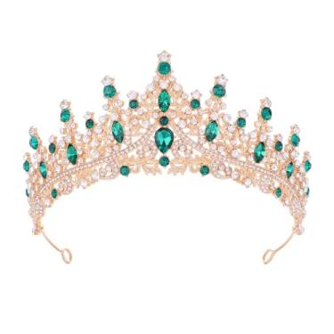 Imagem de Feltent Tiara para mulheres, coroas de rainha de cristal, tiaras de princesa com strass, tiara de casamento para meninas, acessórios de cabelo para noiva, para fantasia de Halloween, festa de