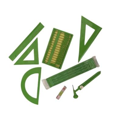 Imagem de rockible Conjunto de 9 Peças de Régua Triangular Cega Genérica, Ferramenta de Geometria Matemática para Escola em Casa