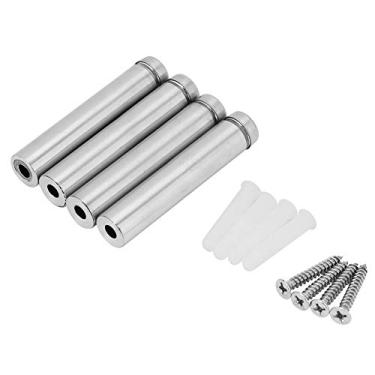 Imagem de SUNGOOYUE Espaçador de Vidro Oco Aço Inoxidável Com Parafuso de Auto-caixa para o Conjunto Decoração de Vidro, 4pcs 12 * 60 Mm Ambalança de Publicidade para Instalar a Superfície Parede (12 * 80mm)