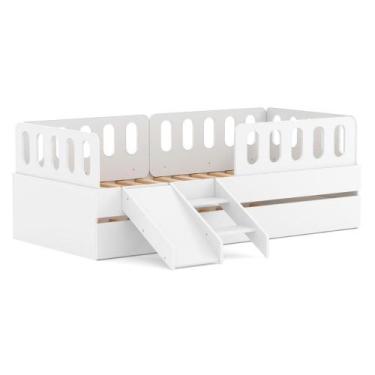 Imagem de Bicama Solteiro Com Escadinha/escorrega 03 Grades E Cabeceira Anatômic