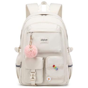 Imagem de Mochila Abshoo Big Student Laptop para universitárias bege
