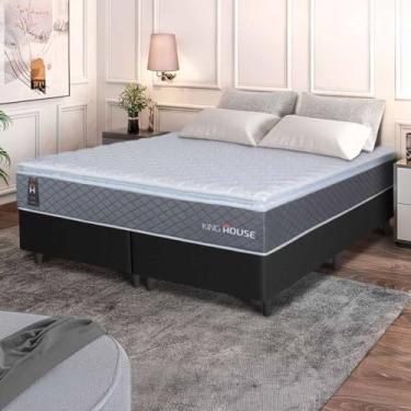 Imagem de Conjunto Box Preto Argel Cinza Espuma D33 Queen 158x198x67 - King House