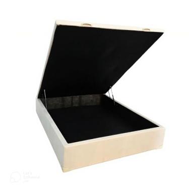 Imagem de Cama Box Com Baú Solteiro ou Casal Em Suede Bege