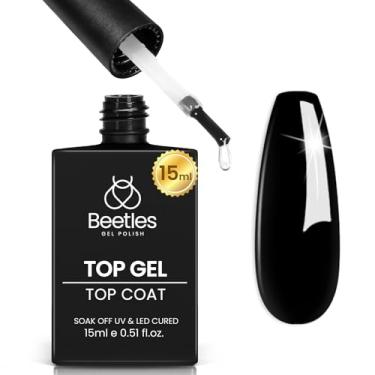 Imagem de beetles Gel Polish Top Coat Em No Wipe, Esmalte Transparente De 15 Ml, Acabamento Brilhante E Duradouro, Lâmpada Uv Imersão, Presente Para Meninas