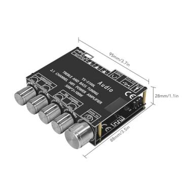 Imagem de Bluetooth Power Amplifier Board 2.1 Canal High Power 50Wx2 100w Controle de aplicativos Módulo de amplificador de áudio para home theater Carro de áudio de áudio PCB Material