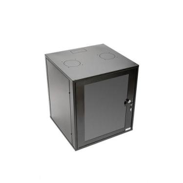 Imagem de Mini-Rack Parede 12U x 470mm 19 Polegadas Preto Visor Acrílico GForce 
