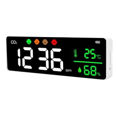 Imagem de Mingzhe Tela LED Monitor de Qualidade do Ar Montagem de Parede Digital Temperatura Co2 Detector de Concentração para o Escritório Em Casa Cozinha de Quarto Interno