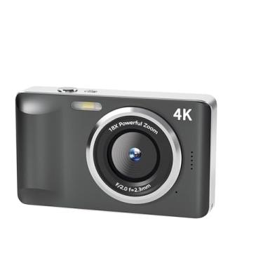Imagem de Yunseity Câmera Digital 4K, Câmera de Vlogging de Zoom de 64MP de 64MP 18x Com Flash, Tela de 2,8 Polegadas, Câmera Portátil para Crianças, Bateria de 1200mAh, Porta do Tipo C (Cinza escuro)