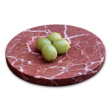 Imagem de Bandeja de joias de travertino natural de 20 cm para presente feminino - Prato de bugiganga de mármore para brinco, mesa de cabeceira, doces, frutas, nozes, lanches para mesa, decoração de casa