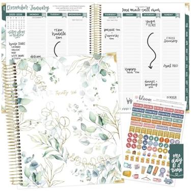 Imagem de bloom daily planners Agenda de agenda mensal e semanal de 2026 (janeiro a dezembro) - Organizador de agenda mensal e semanal - 19 cm x 23 cm - eucalipto, branco