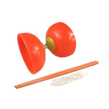 Imagem de Esquirla Diabolo Conjunto de Chinês Conjunto de Diabolo Chinês Prático Fácil de Usar Rolamento Triplo Diabolo para Crianças Comunidade de Desempenho, Vermelho