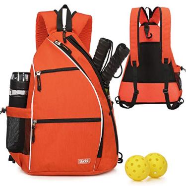 Imagem de Sucipi Bolsa Pickleball - Masculina - Mochila Feminina Pickleball, Bolsa Ajustável com Gancho de Vedação/Grande Capacidade/Bolso de Segurança - Laranja