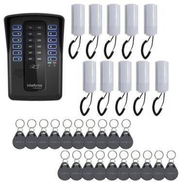 Imagem de Kit Porteiro Coletivo Collective 12, 10 Interfones e 20 Tags RFID - IN