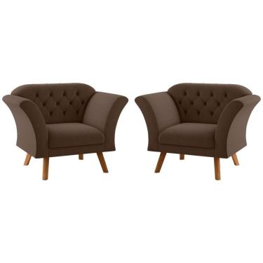 Imagem de Conjunto Poltrona Decorativa Roseira Inca Marrom