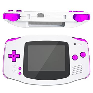 Imagem de eXtremeRate Conjunto completo de botões de substituição GBA roxo cromado para Gameboy Advance - Console de jogos portátil não incluído