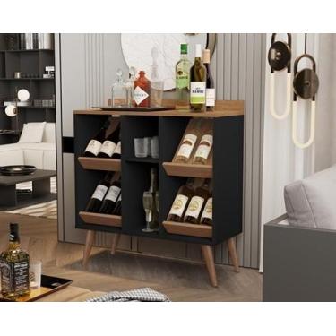 Imagem de Adega Petrus Plus Pés Palito Cor Preto / Freijó Comprar - Comprar Move