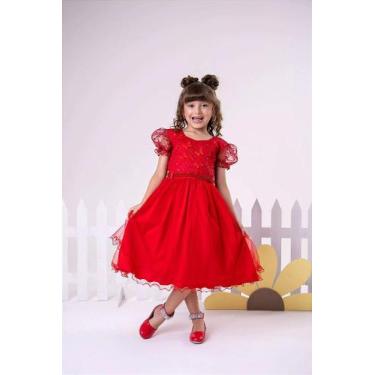 Imagem de Vestido Infantil Vermelho Festa Luxo - Fabuloso Ateliê, 8, Vermelho