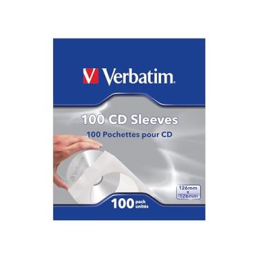 Imagem de Mangas de papel em CD/DVD Verbatim, Clear, 100 pack