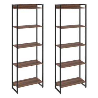 Imagem de Kit 2 Estantes Multiuso Escritório Industrial 5 Prateleiras Areta 186x