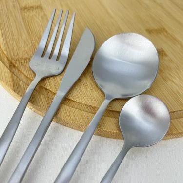 Imagem de Faqueiro Ópera Lyor Aço Prata 16 Peças talheres Minimalistas