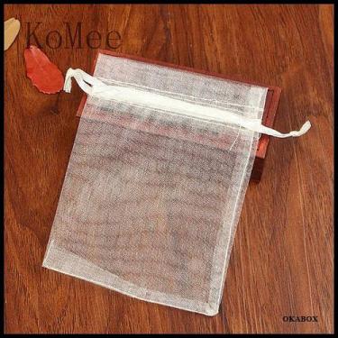 Imagem de 100 pçs/lote Saquinhos De Organza 20x30 Cm Branco - OKABOX