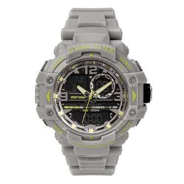 Imagem de Relógio MORMAII masculino anadigi cinza verde MO0949A/8H
