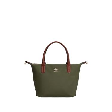 Imagem de Tommy Hilfiger Bolsa pequena Popette com alça transversal removível, Verde caçador, One Size