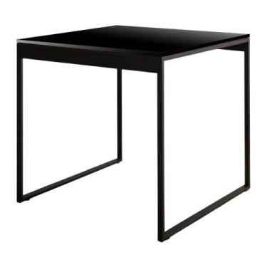 Imagem de Mesa de Jantar Quadrada Industrial Salt Lake Carvalho e Preta 80 x 80c