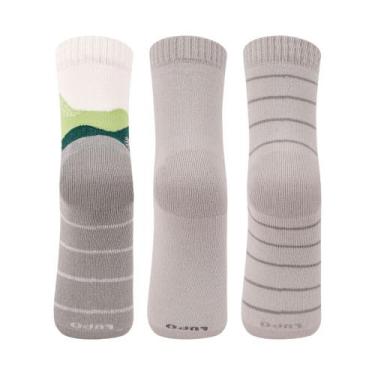 Imagem de Kit com 3 Meias Infantil Menino Lupo cores cimza e Branco, Calçados 24