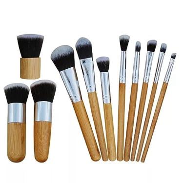 Imagem de ZJchao 11 Pcs de Pincel de Maquiagem, Alça Confortável para Sombra para Os Olhos, Batom, Delineador e Sobrancelha Com Saco de Armazenamento para Maquiagem para Iniciantes ou