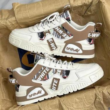 Imagem de Sapatos de Skate Masculinos de Couro - Tênis Casual para Verão, Moda, 