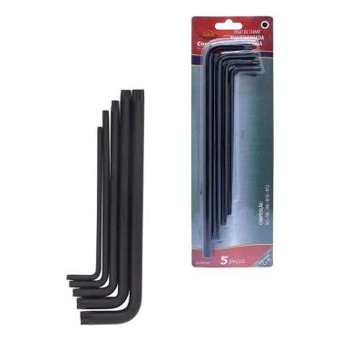 Imagem de 2X Jogo Chave L Estriada Multidentada Extra Longa 5 Peças Cr