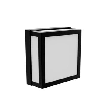 Imagem de Arandela LED Taschibra Yapi Quadrada, 10W, 3000K, 700lm, Preta, IP65, Bivolt