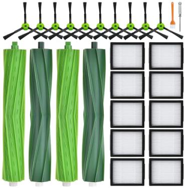 Imagem de APZOVO Pacote com 22 peças de reposição para iRobot Roomba i7 i7+ i3 i3+ i4 i4+ i5 i5+ i6 i6+ i8 i8+ E5 E6 E7 j6 j6+ j7 j7+ Combo i5 i5+ j5 j5+ acessórios de vácuo, 4 rolos de borracha 10 filtros 10