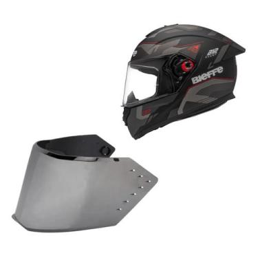 Imagem de Capacete Bieffe B12 Avant Preto Moto + Viseira Prata, Preto Cinza Fosc