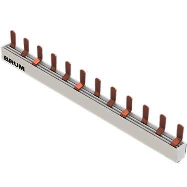 Imagem de Barramento Bifásico 12 Polos Disjuntor Din - 096.200.017 - BRUM